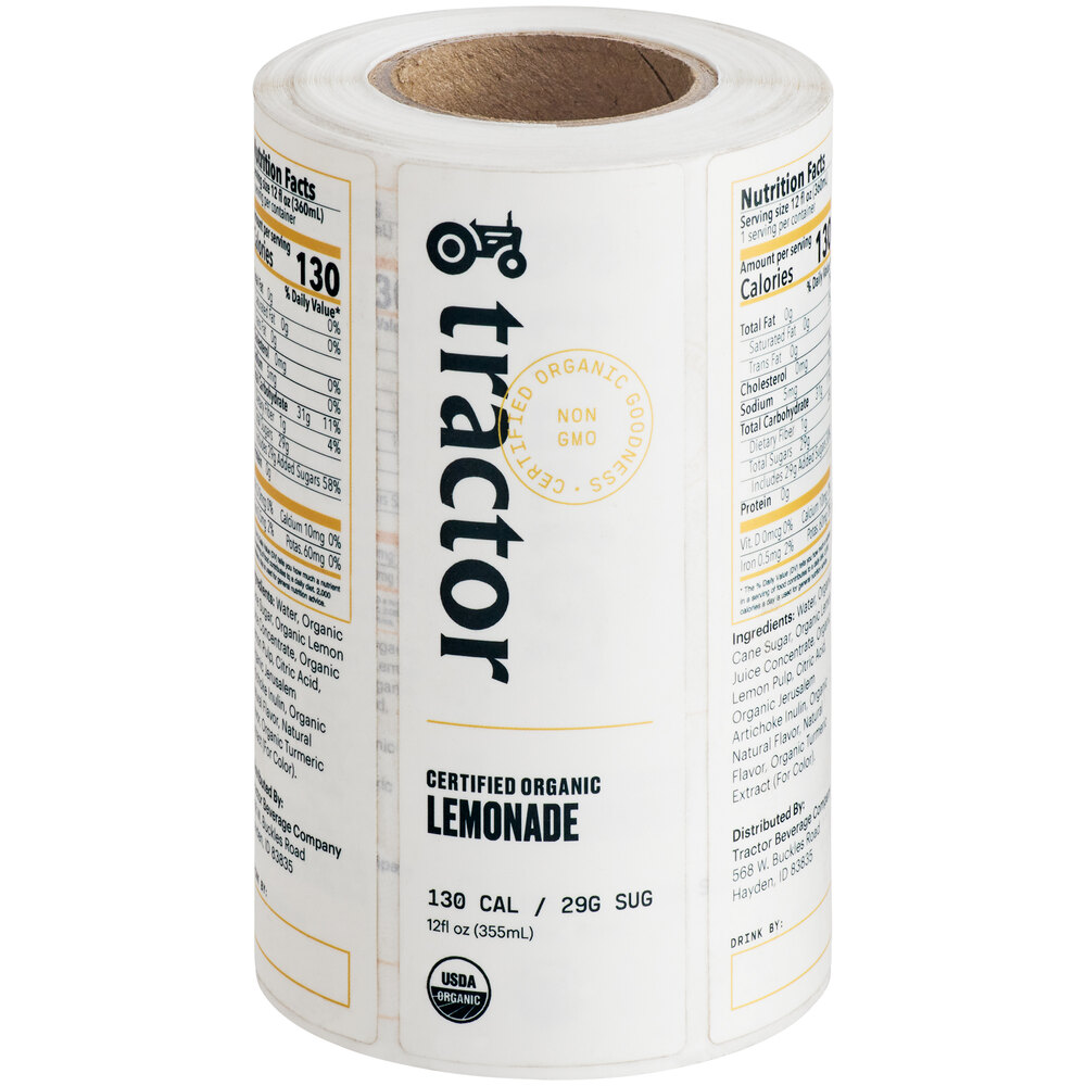 Tractor Lemonade 12 oz. Bottle Label 200/Roll