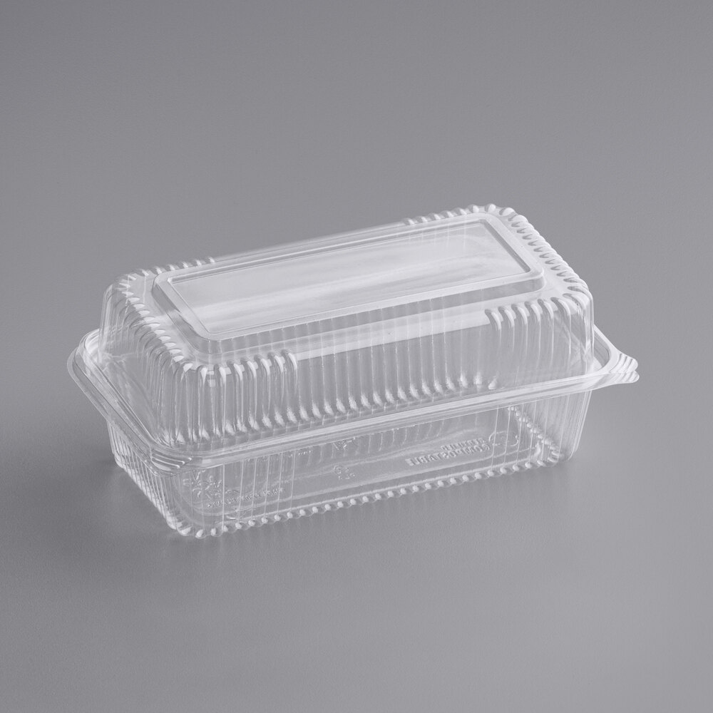 World Centric Clear Compostable PLA Hinged Clamshell Container 9" x 5