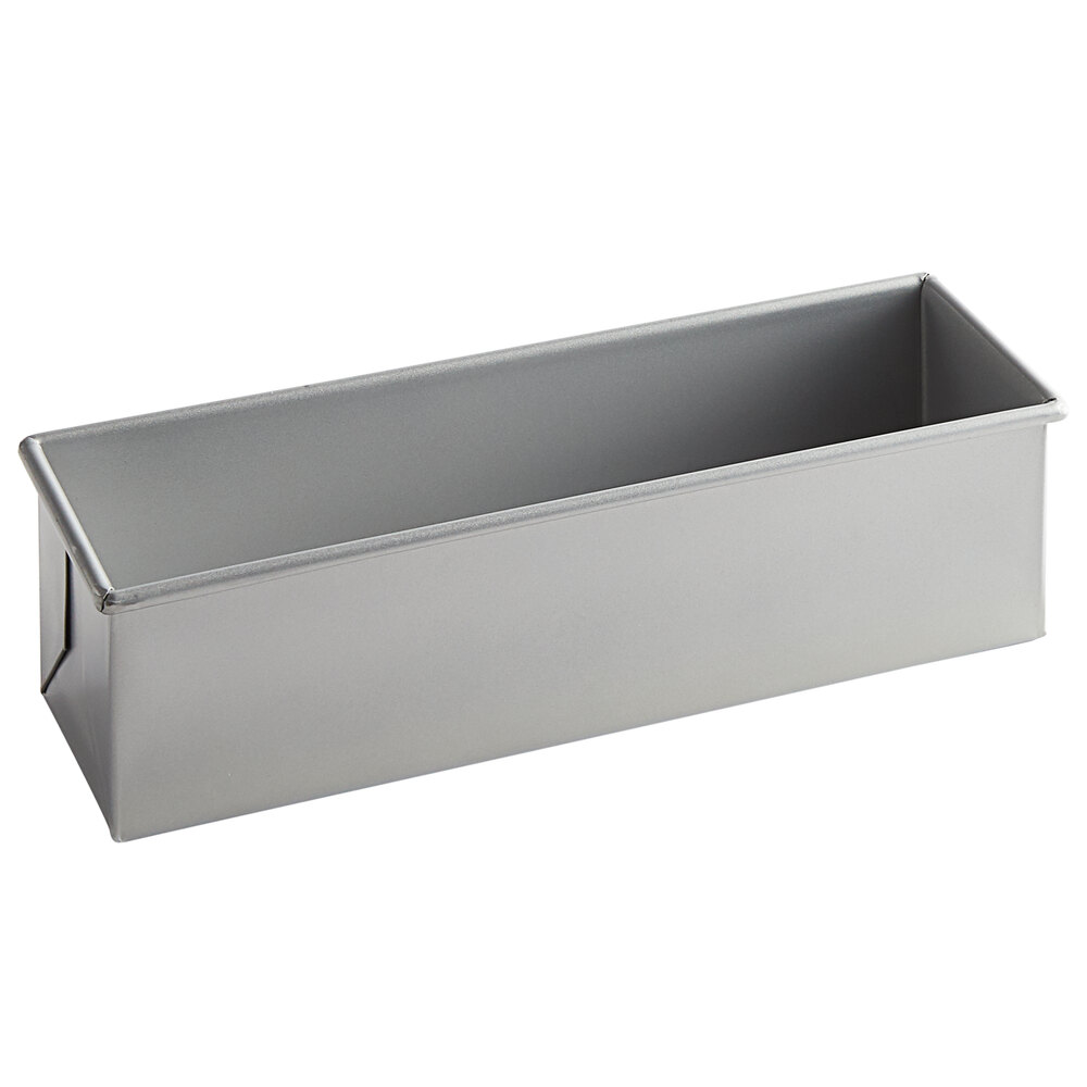 1 1/2 lb. Glazed Aluminized Steel Pullman Bread Loaf Pan 13" X 4" X 4"