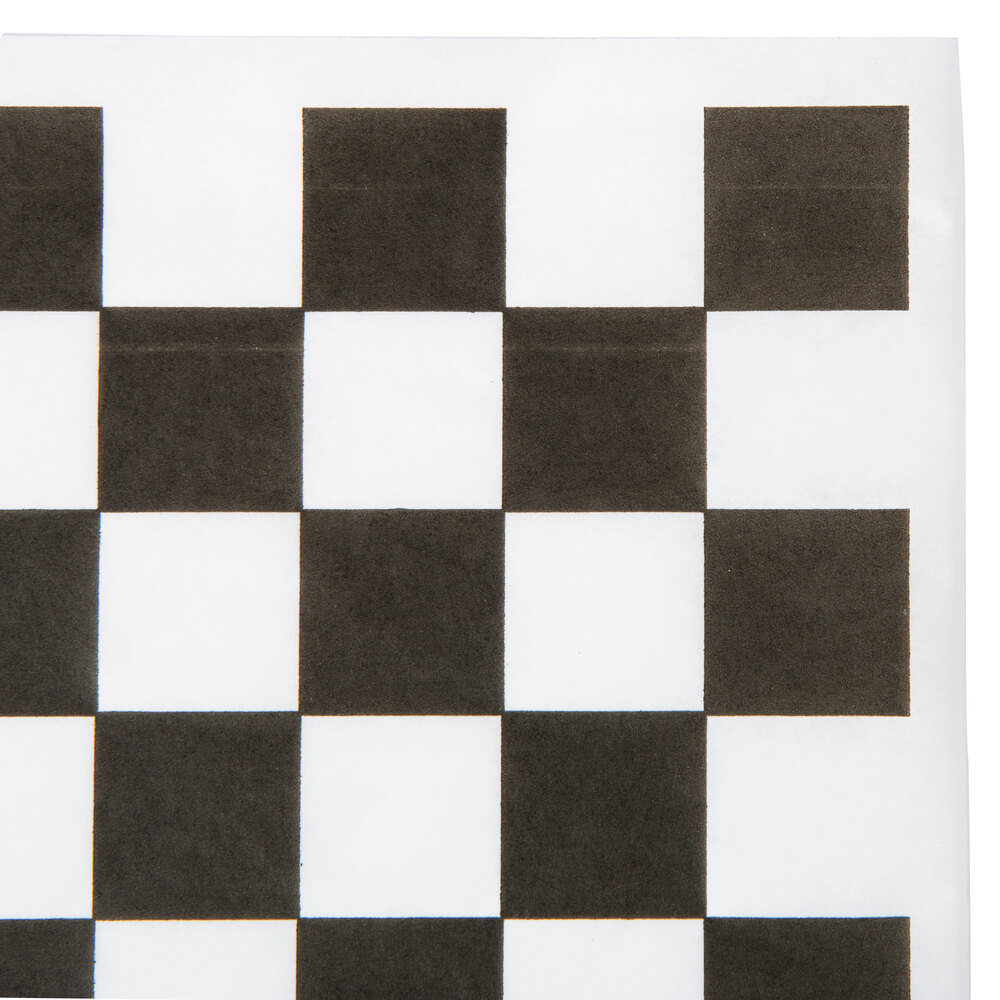 12 X 12 BLACK CHECK DELI SANDWICH WRAP PAPER (5,000/CS) –