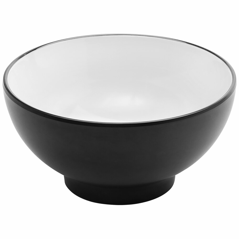 American Metalcraft 30 oz. Black and White Melamine Noodle Bowl