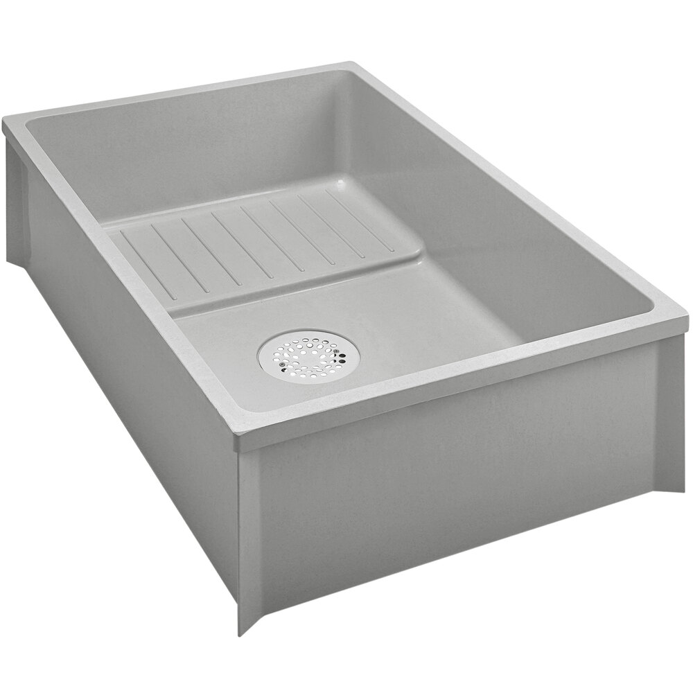 Zurn Elkay Z199636 Gray Composite Mop Sink with Drain Shelf 36" x 24" x 10"