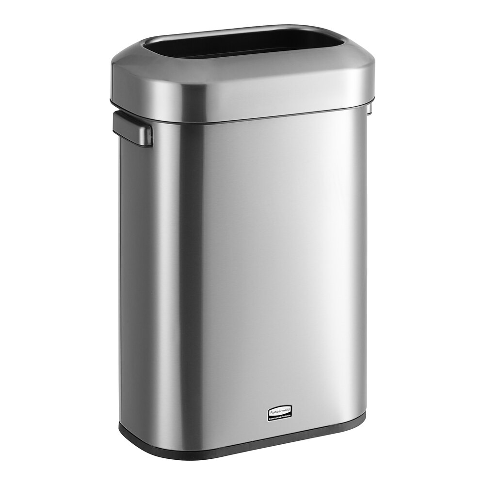 Rubbermaid® Refine 2147581 15 Gallon Stainless Steel Slim Trash Can
