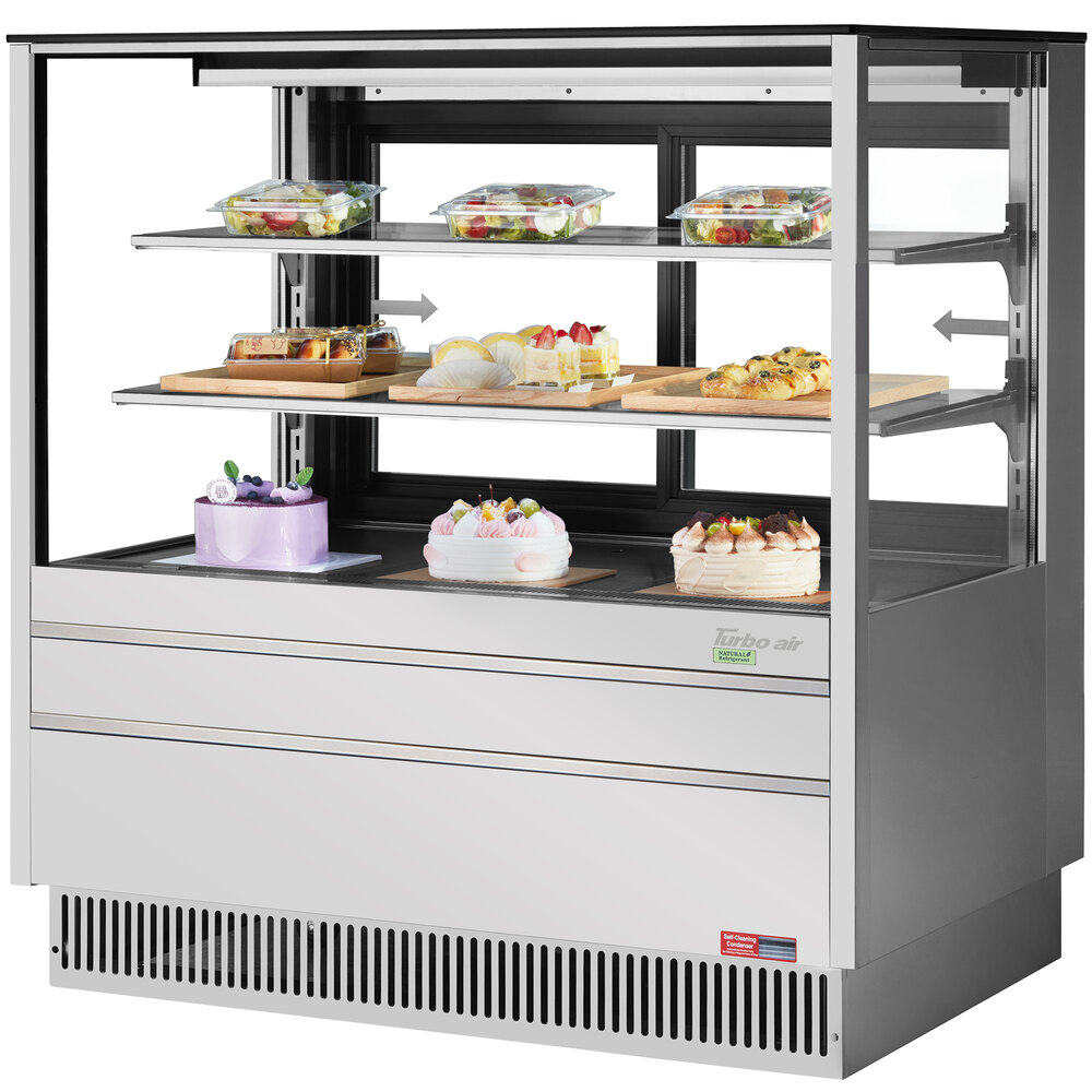 Turbo Air TCGB48UFSN 48" Stainless Steel Flat Glass Refrigerated