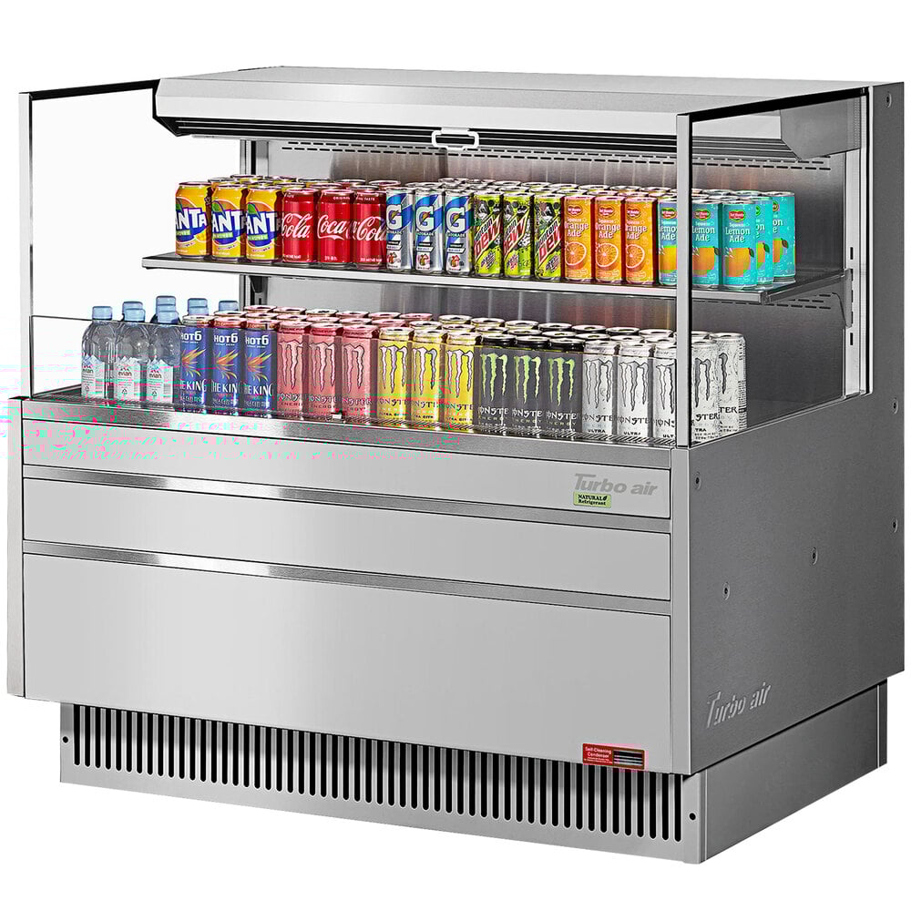 Turbo Air TOM-48L-UF-S-2S-N 47&quot; Stainless Steel Horizontal Refrigerated Ope