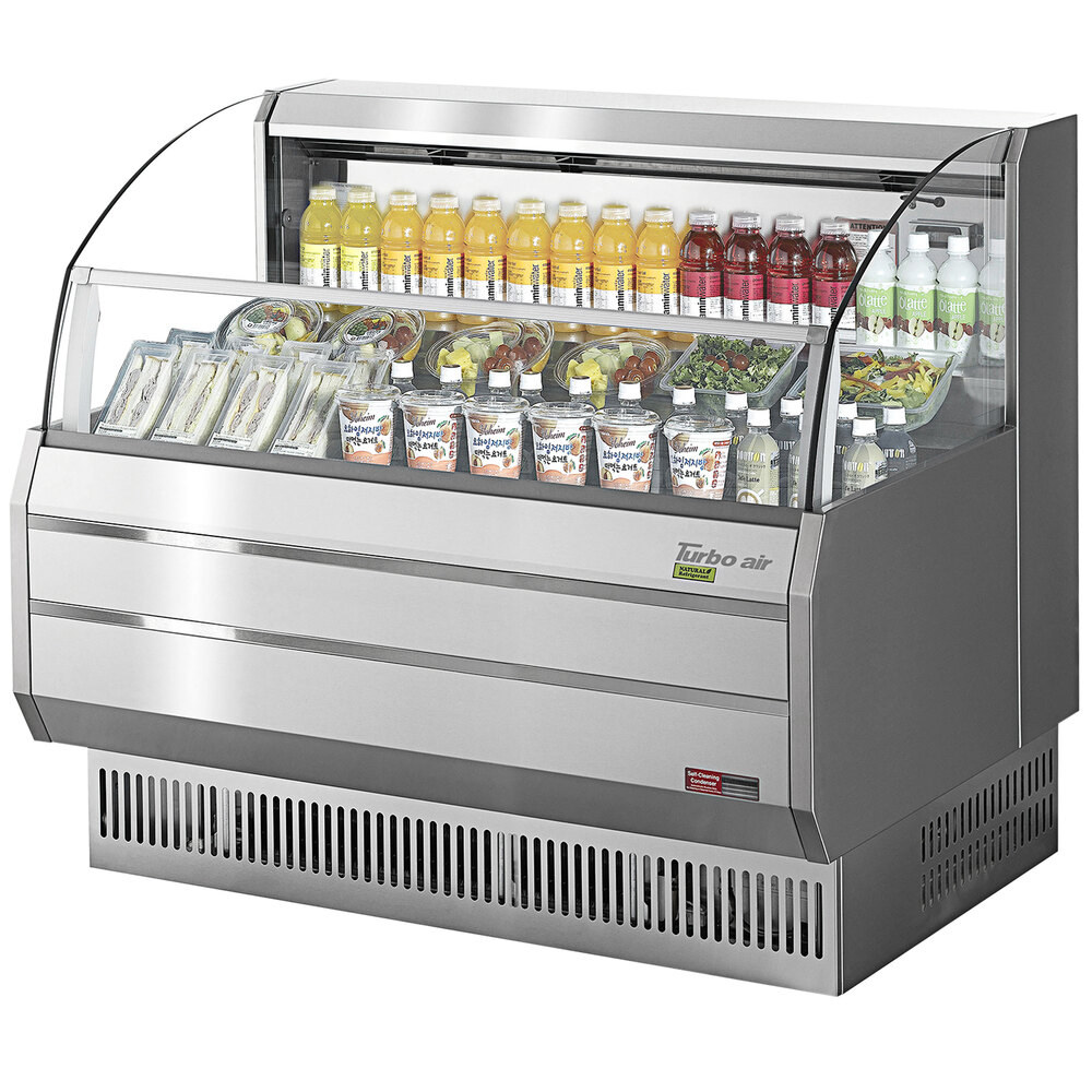 Turbo Air TOM-50SS-N 50&quot; Stainless Steel Horizontal Refrigerated Open Slim