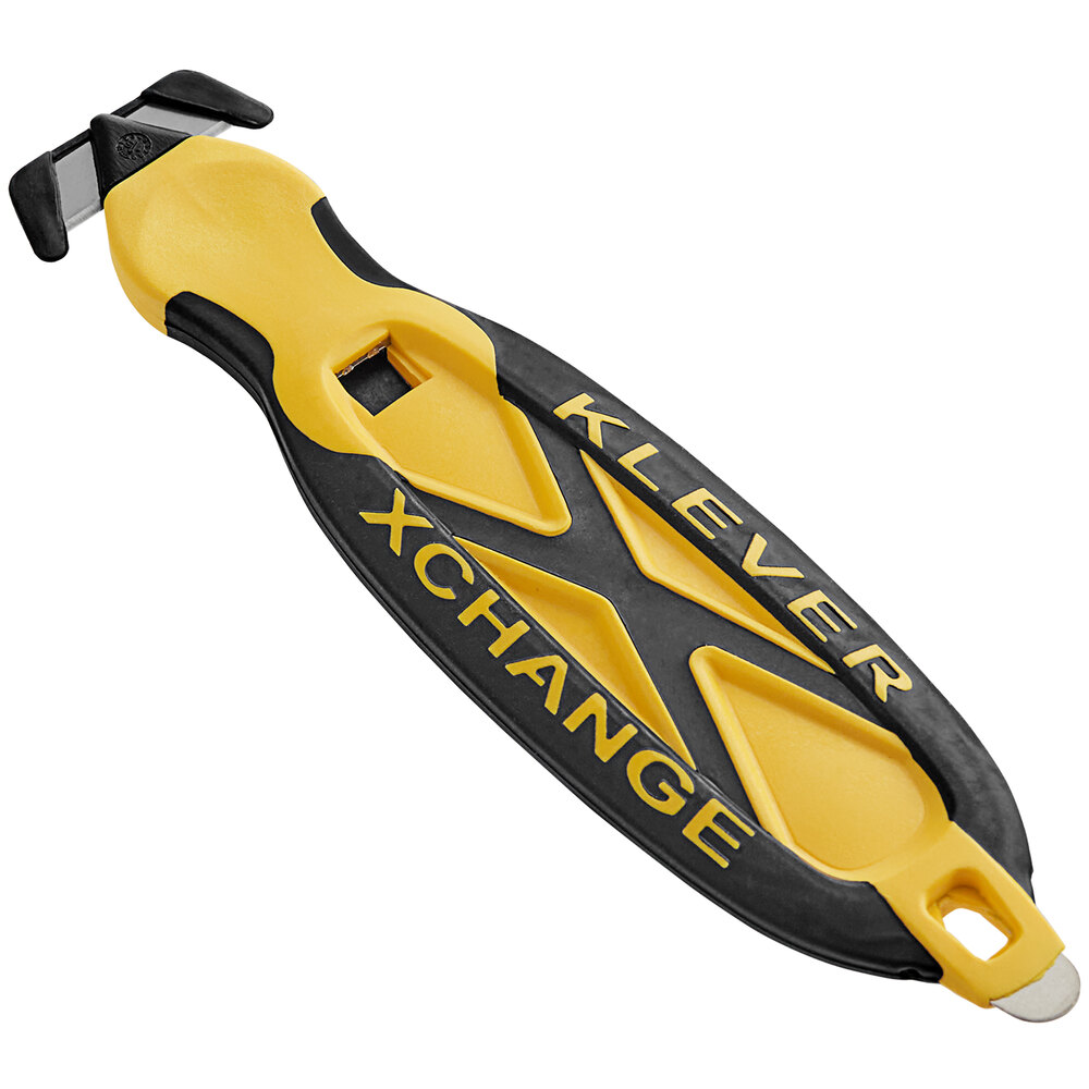 Klever Kutter XChange Yellow Protective Box Cutter with Narrow Head