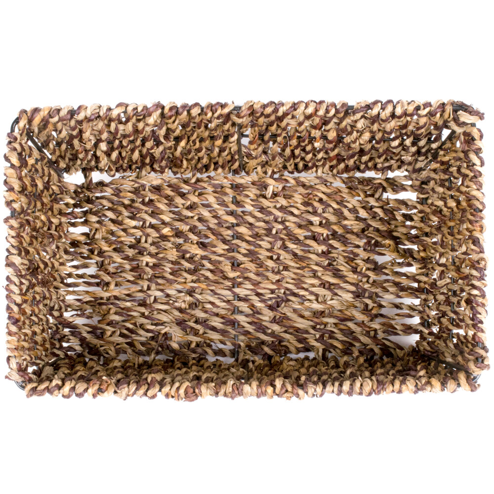 Hoffmaster BSK2151 Seagrass Wicker Guest Towel Basket / Holder