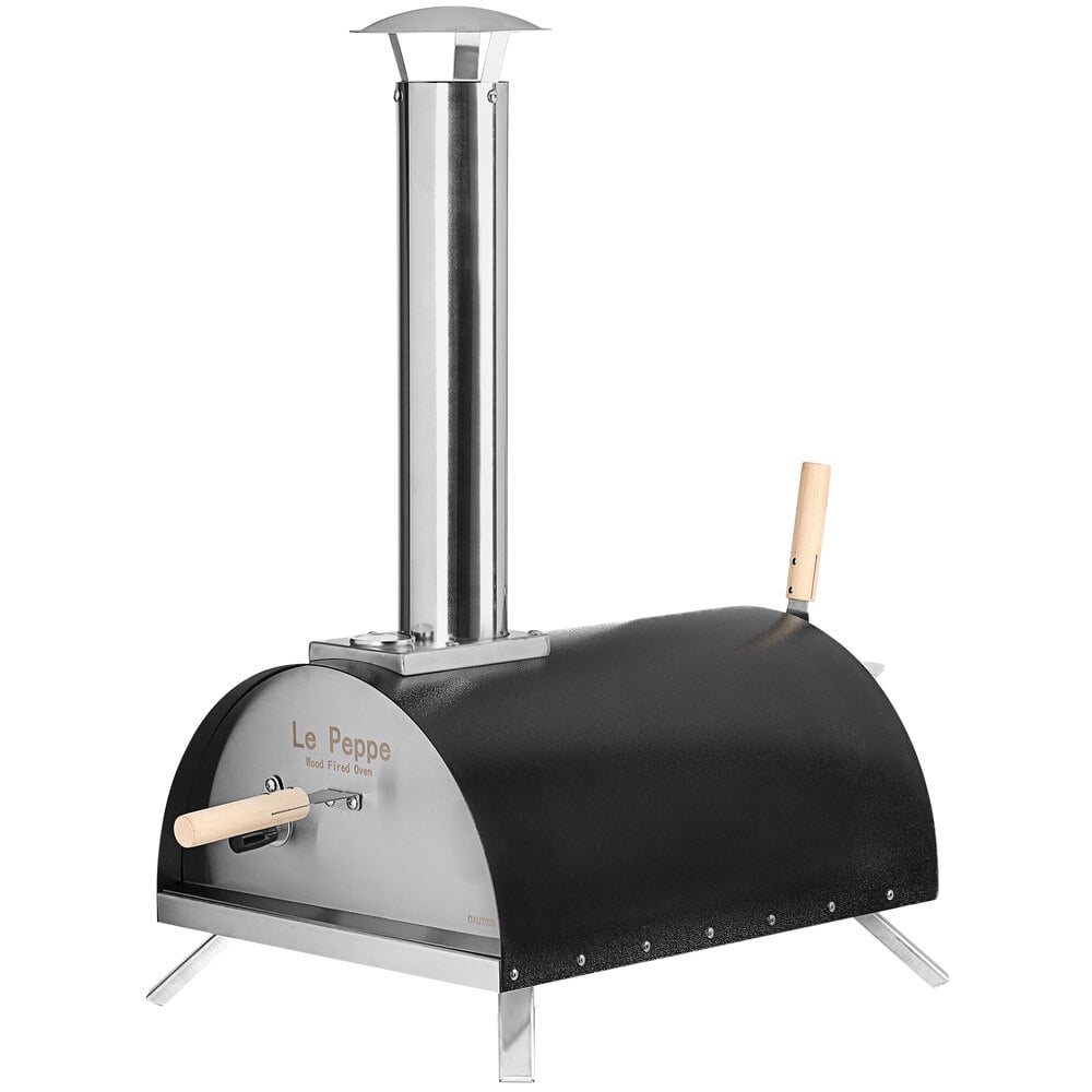 Le Peppe Portable Wood Burning Outdoor Pizza Oven in Black