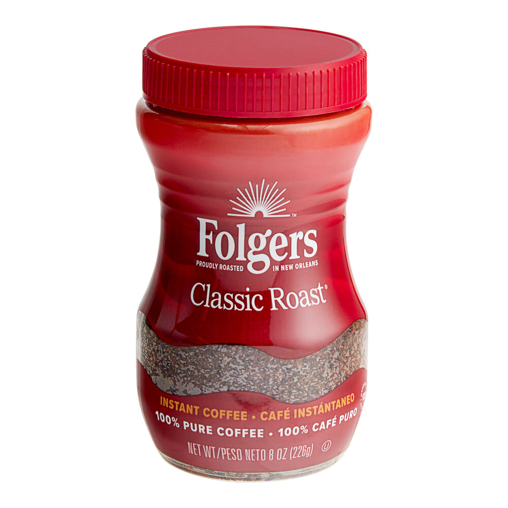 Folgers Classic Roast Instant Coffee 8 oz. 6/Case