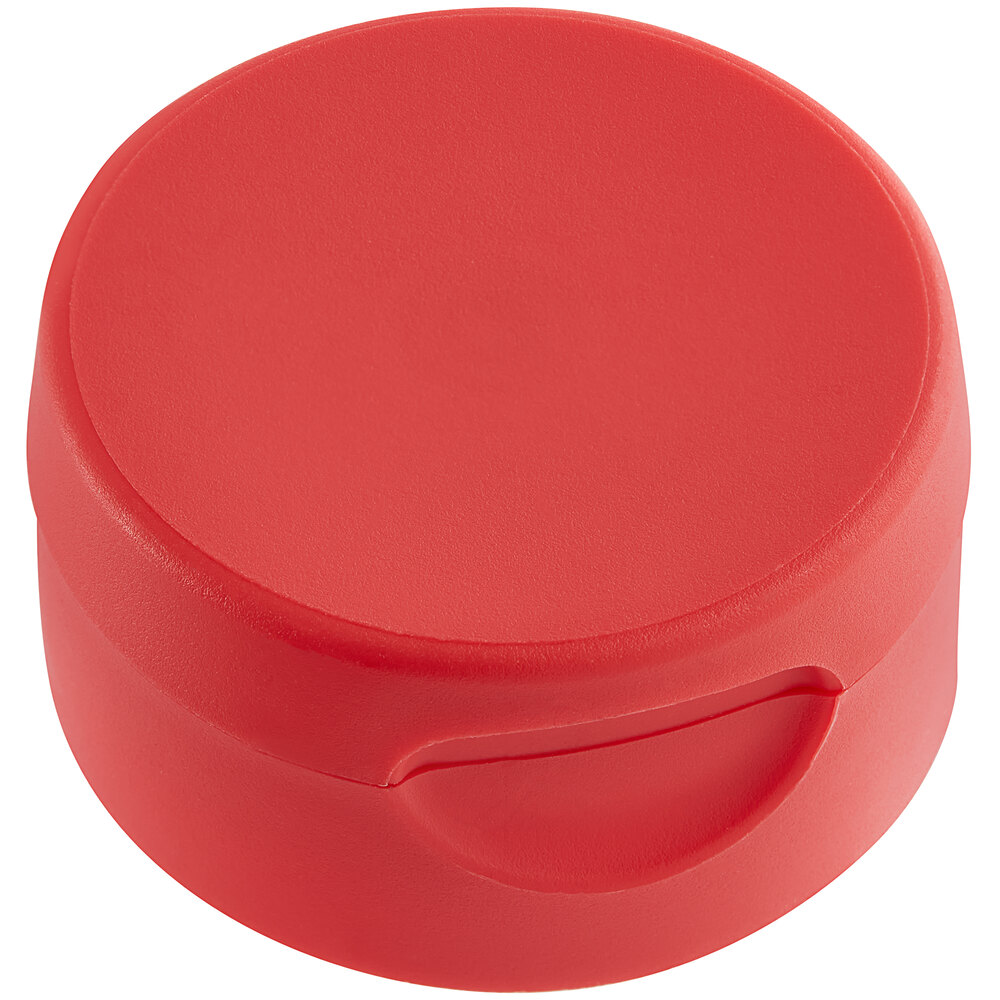 38/400 Red Inverted Squeeze Bottle Lid with Pressure Sensitive Liner