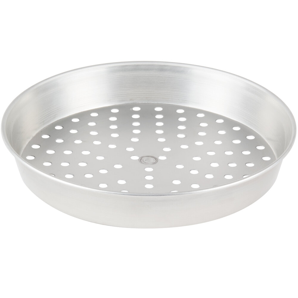 American Metalcraft PT90182 18" x 2" Perforated TinPlated Steel Pizza Pan