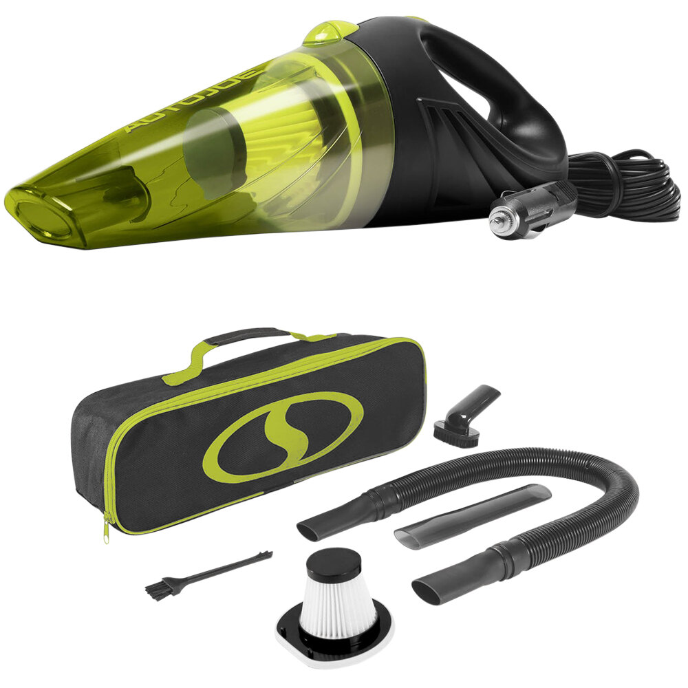 Auto Joe ATJV501 16' Corded Electric Portable Car Vacuum Cleaner with 2 Filters & Storage Bag 12V