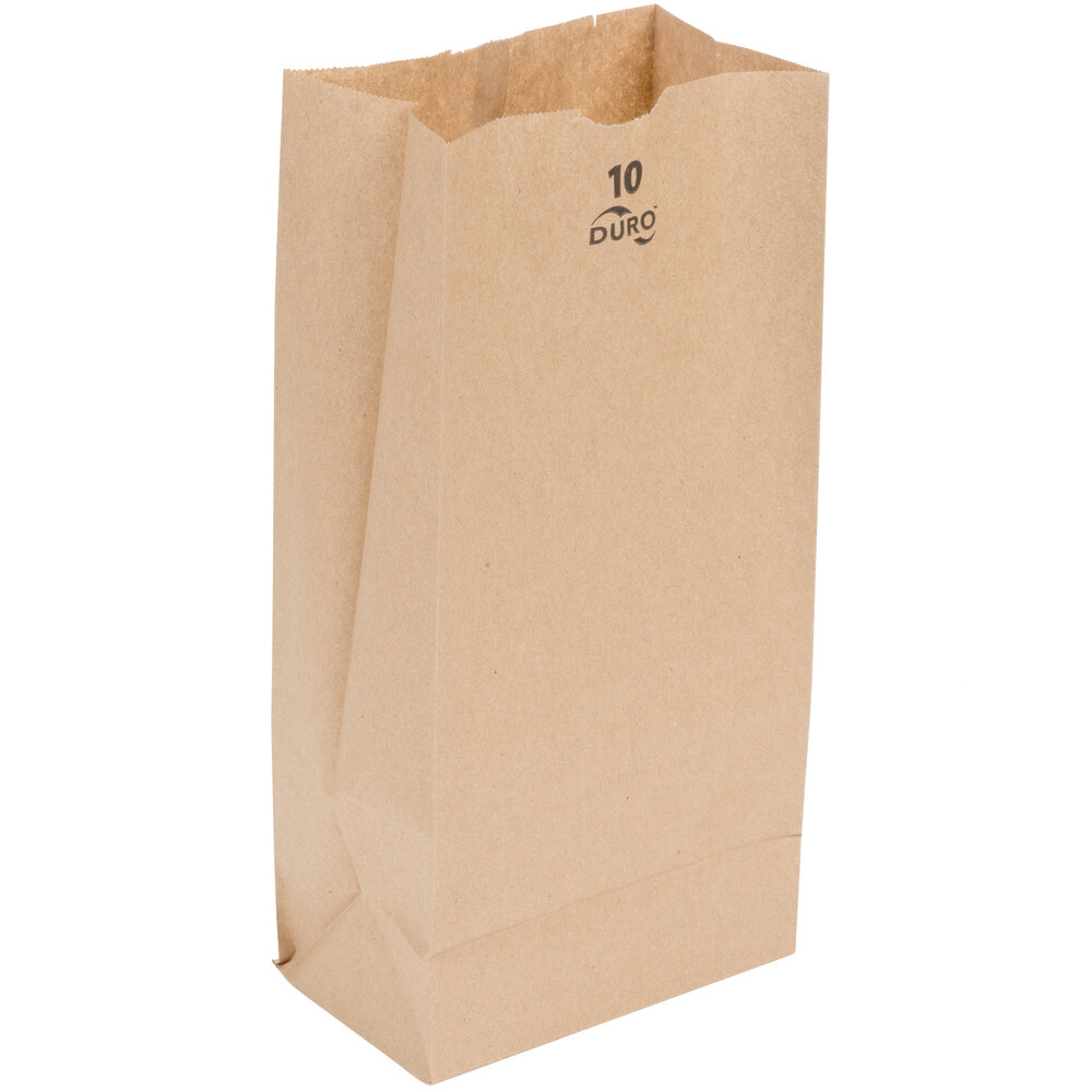 General #10 Paper Grocery Bag 35lb Kraft Standard 6 5/16 x 4 3/16 x 13 3/8 500 
