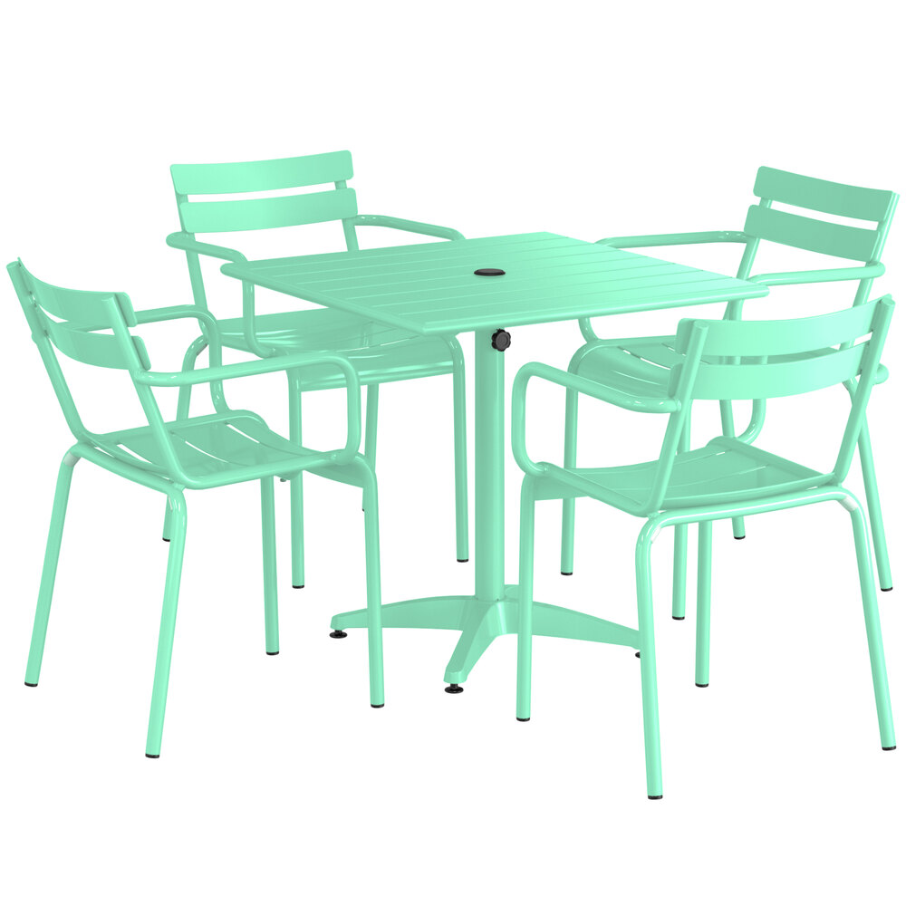 Lancaster Table & Seating 32" x 32" Seafoam PowderCoated Aluminum