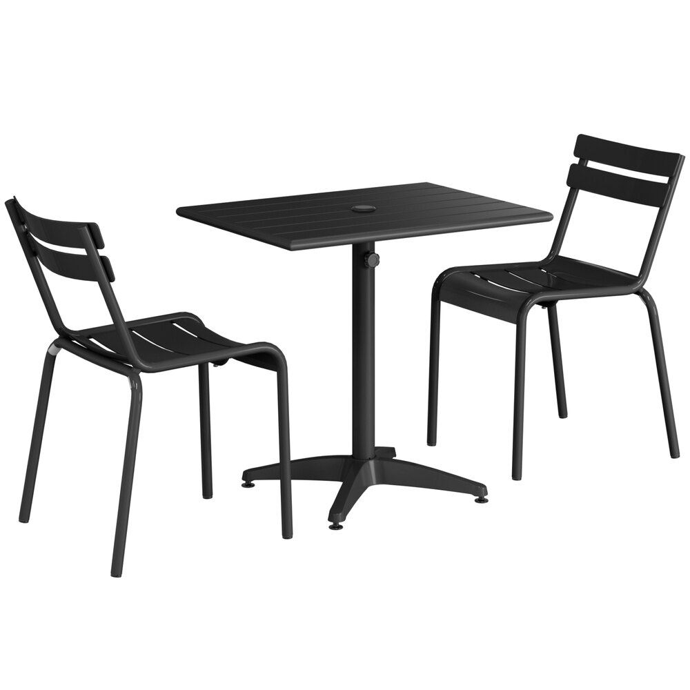 Lancaster Table & Seating 24" x 32" Black PowderCoated Aluminum