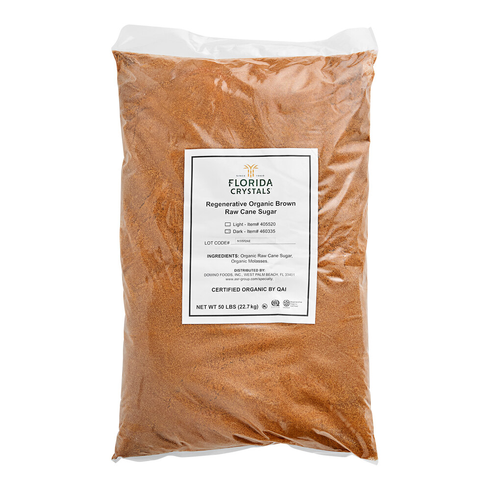 Florida Crystals Organic Dark Brown Cane Sugar 50 lb.