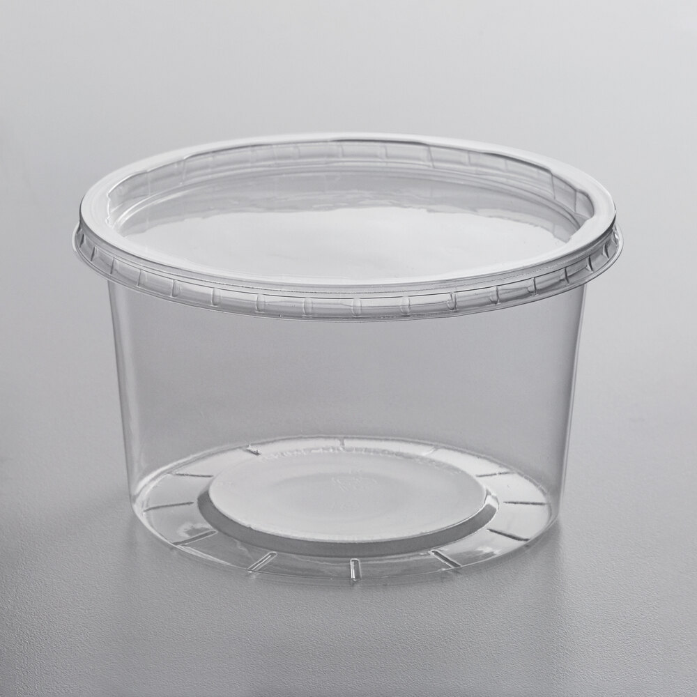 Choice 16 oz. Round Deli Container w/ Lid (Microwavable)