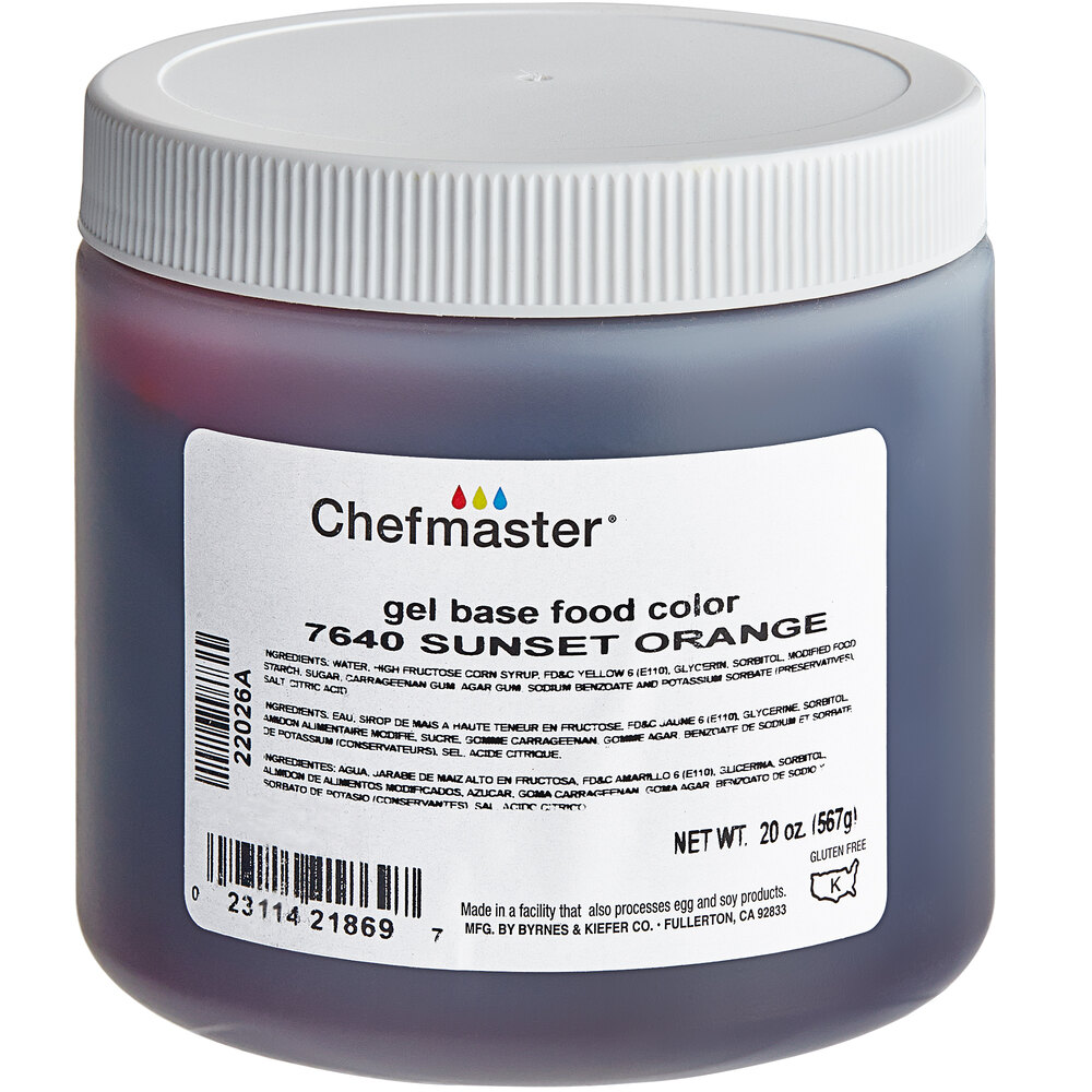 Chefmaster Sunset Orange Gel Food Coloring 20 oz.