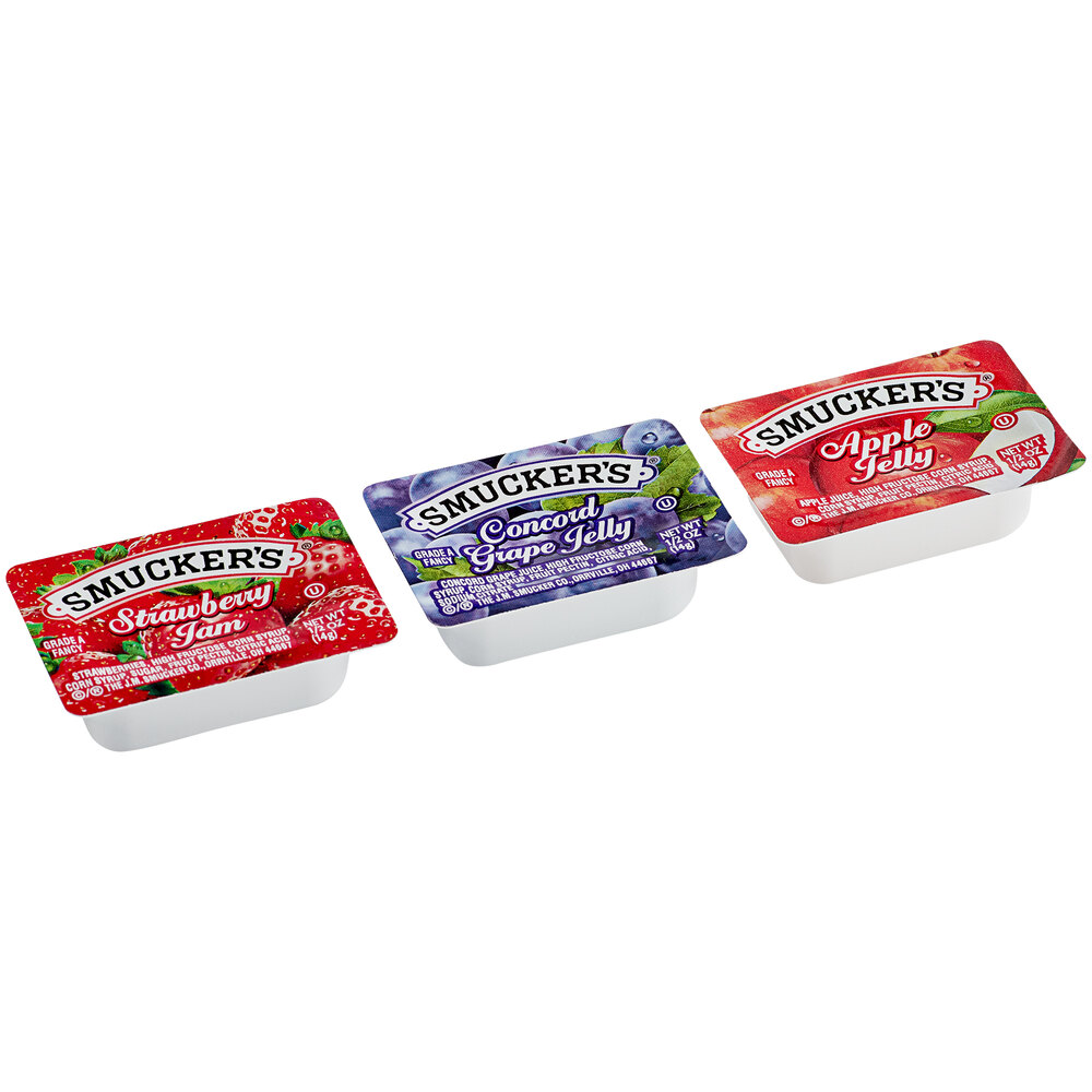 Smucker's Concord Grape Jelly, Apple Jelly, and Strawberry Jam 0.5 oz
