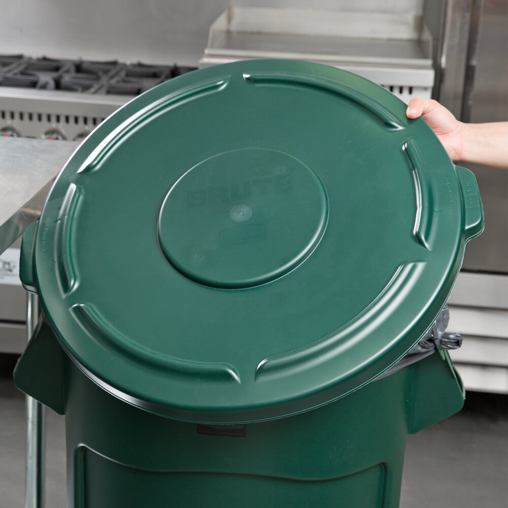 Rubbermaid FG265400DGRN BRUTE Green 55 Gallon Trash Can Lid