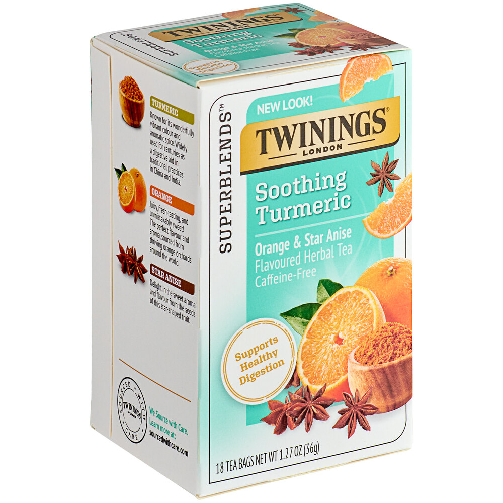 Twinings Soothe Turmeric, Orange & Star Anise Herbal Tea Bags 18/Box