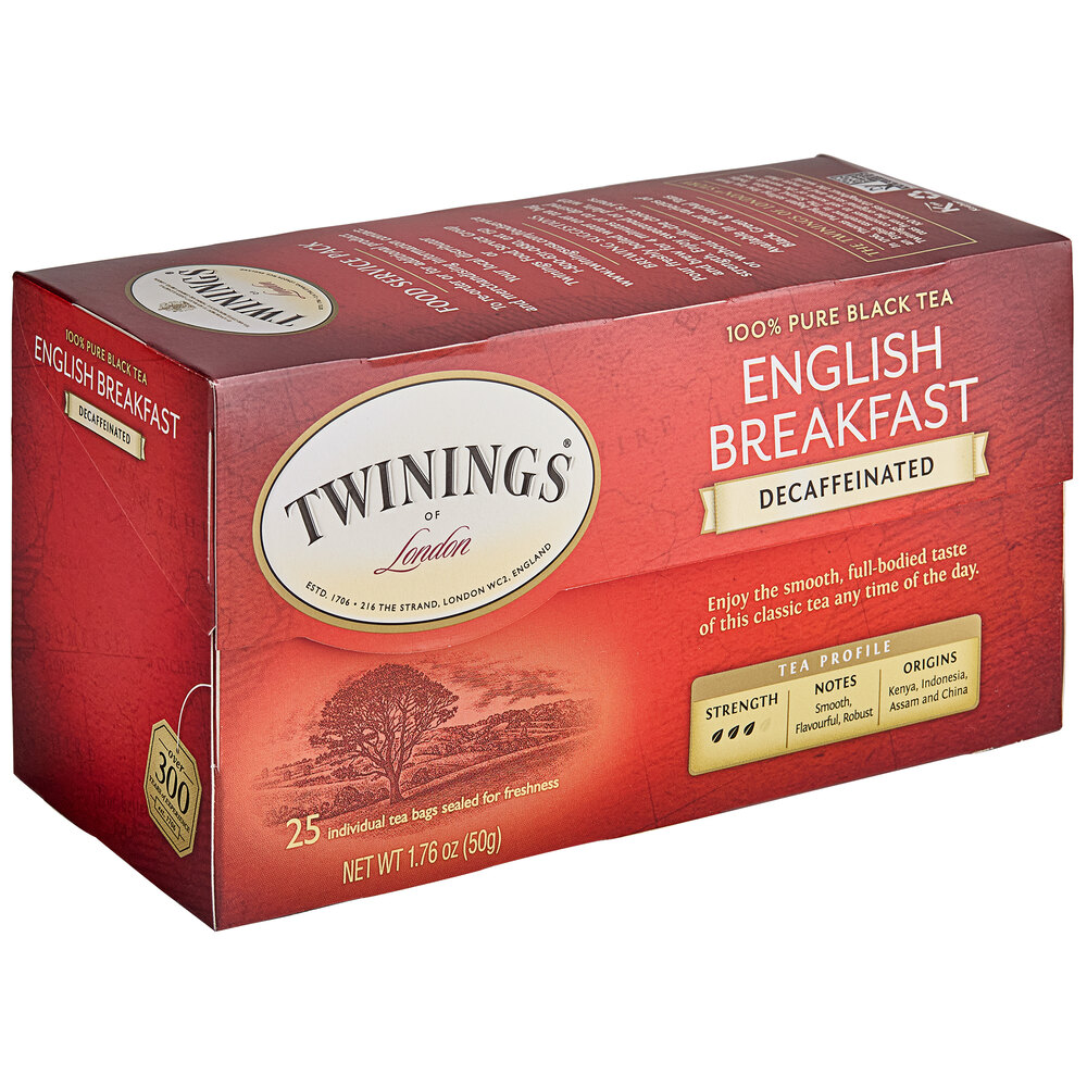 Twinings English Breakfast Decaffeinated Tea Bags 25/Box