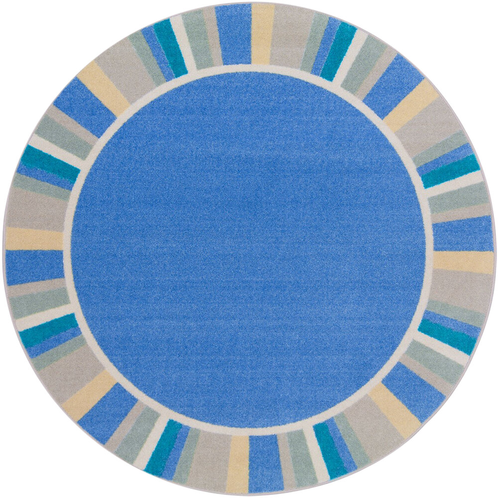 Joy Carpets Kid Essentials Off The Cuff Light Blue Round Area Rug