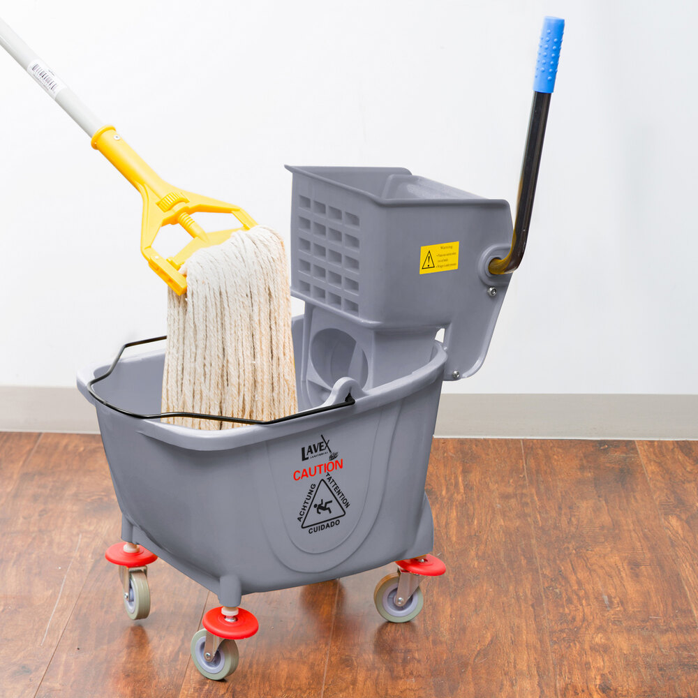 Lavex Janitorial 36 Qt. Gray Mop Bucket & Wringer Combo