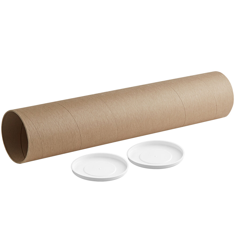 Perfeclan 50cm Long Mailing Tube With Caps - Kraft Paper Poster Tube For Art, Drawings, Documents-784634