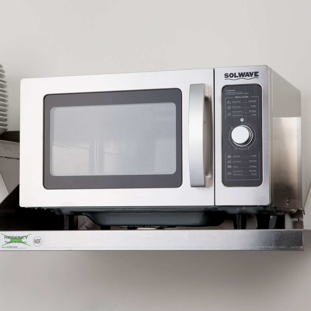 Solwave Stainless Steel Commercial Microwave with Dial Control - 120V