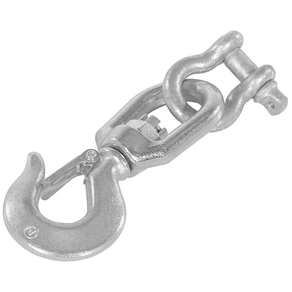 Vestil 9 1/2" x 3 1/2" x 1 1/2" Steel Swivel Hook with Shackle HOOKS4