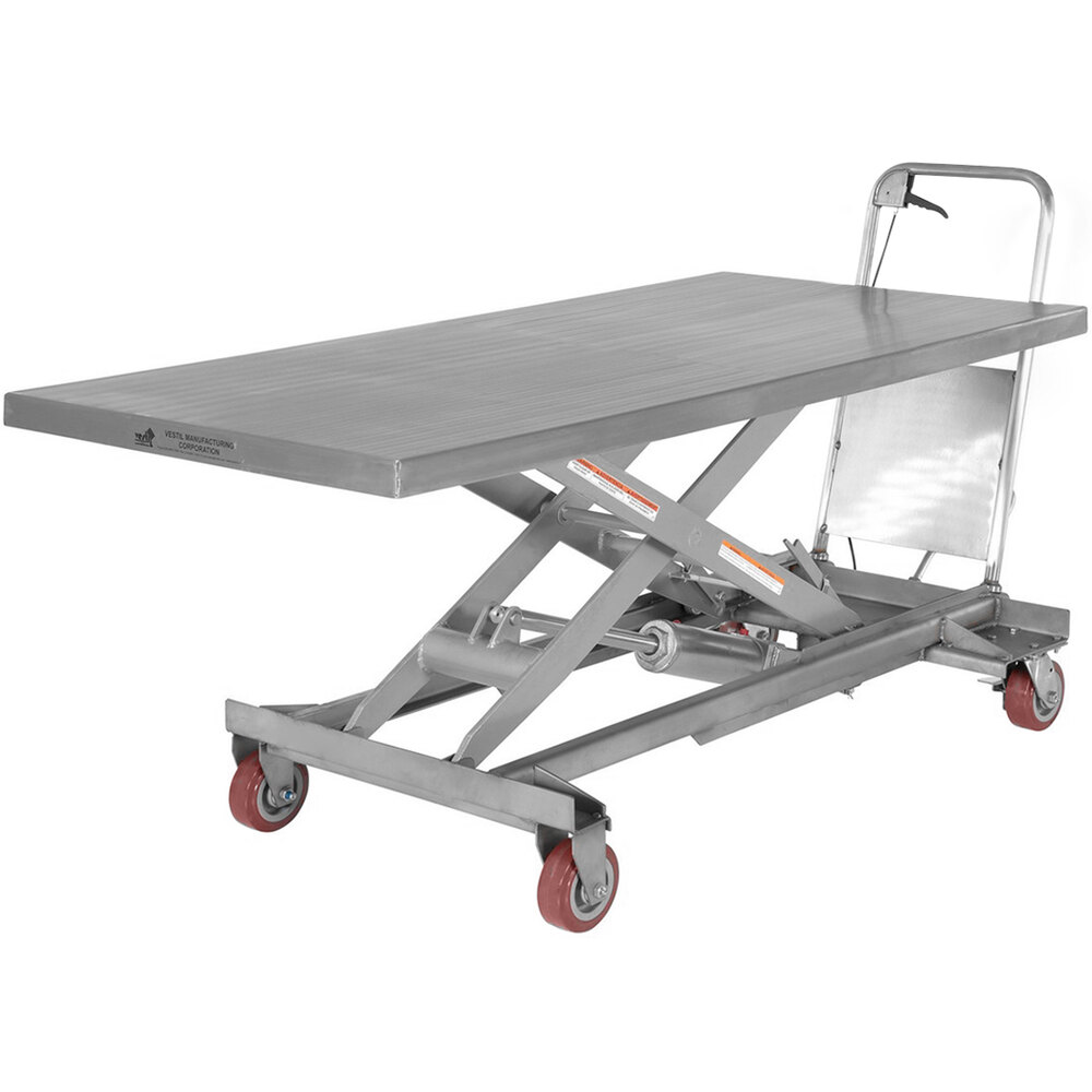 Vestil 31 1/2" x 63" Steel Hydraulic Elevating Cart with 15" 36" Lift