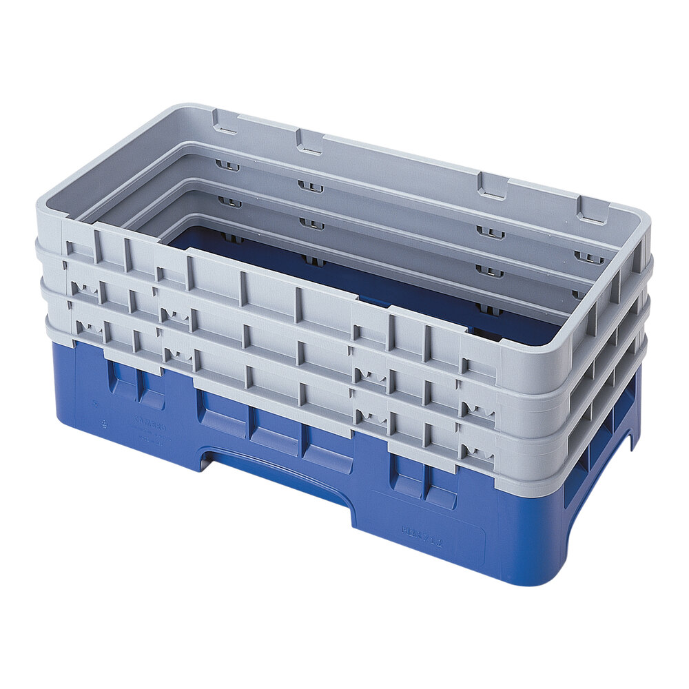 Open Navy Rack Cambro HBR712186 Navy Blue Camrack Half Size Open Base Rack with 3 ...