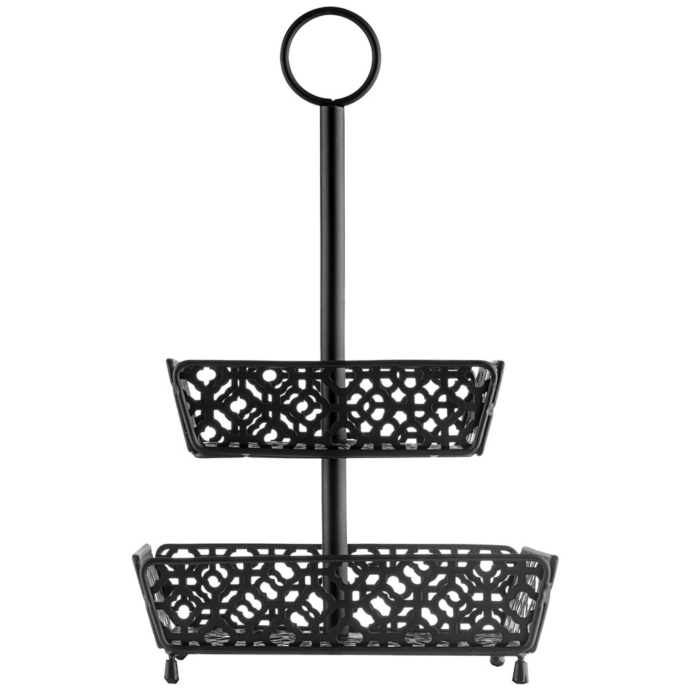 Tablecraft Farmhouse Collection 8 3/8" x 8 3/8" x 14" TwoTiered Fruit