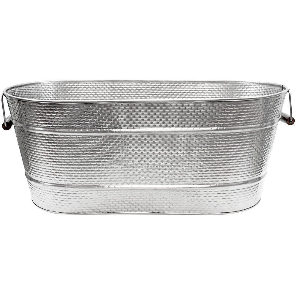 Tablecraft Brickhouse 12.75 Gallon Stainless Steel Beverage Tub GTSS2313