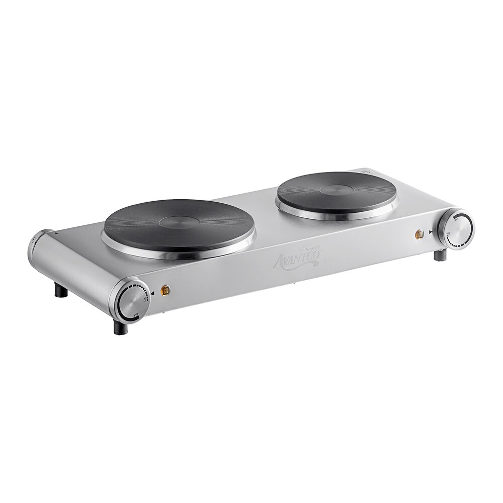 Avantco 177EBS102 Double Burner Solid Top Portable Electric Hot Plate