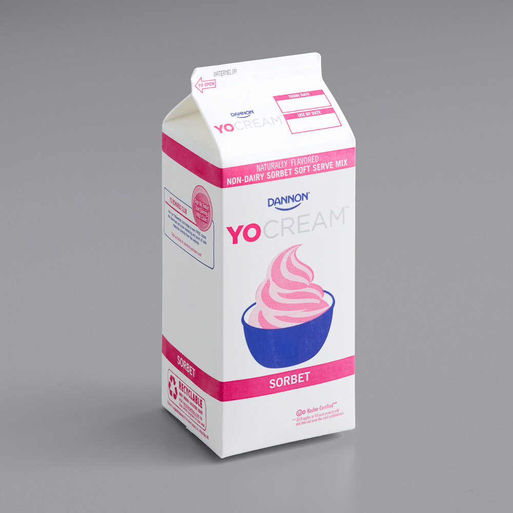 Dannon YoCream Low Fat Watermelon Sorbet Mix 0.5 Gallon 6/Case