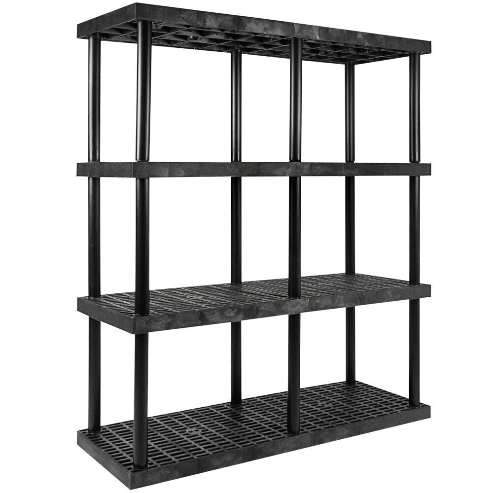 SPC Industrial DuraShelf 66" x 24" x 75" Plastic Grid Top 4Shelf