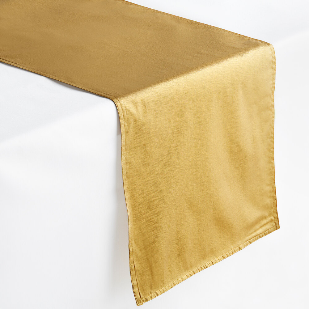 Amscan 13" x 72" Gold Rectangular Premium Hemmed Cloth Table Runner