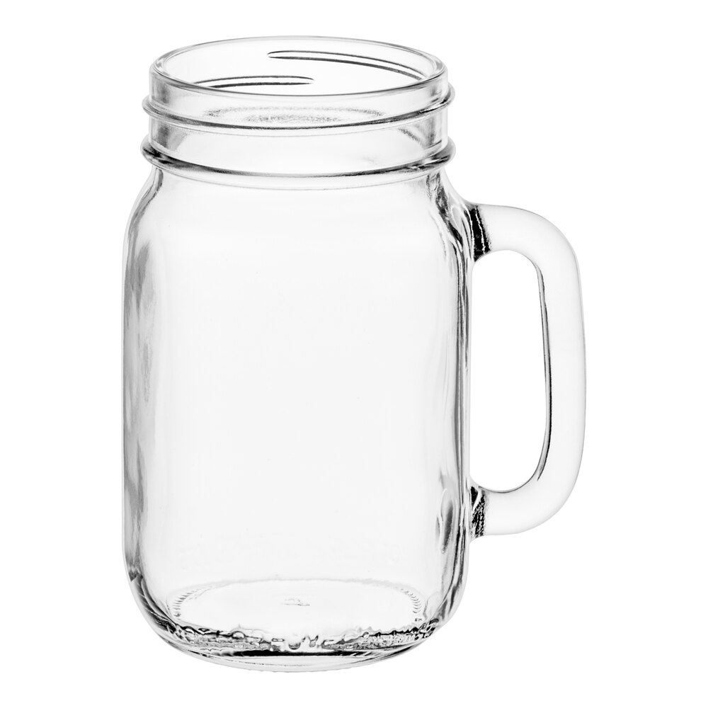 ◆jar◆ Eco Mason Glass Jar with Red Lid, 16 oz | Specialty Bottle