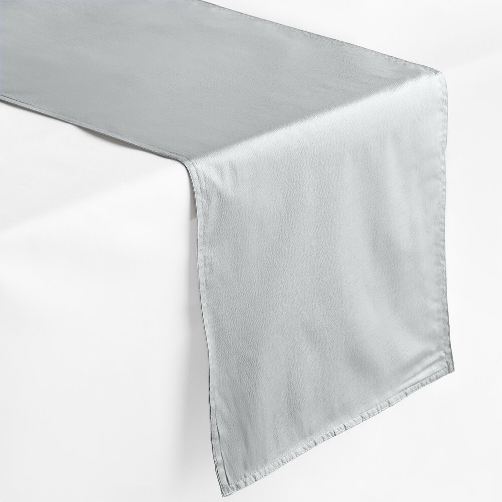 Amscan 13" x 72" Silver Rectangular Premium Hemmed Cloth Table Runner