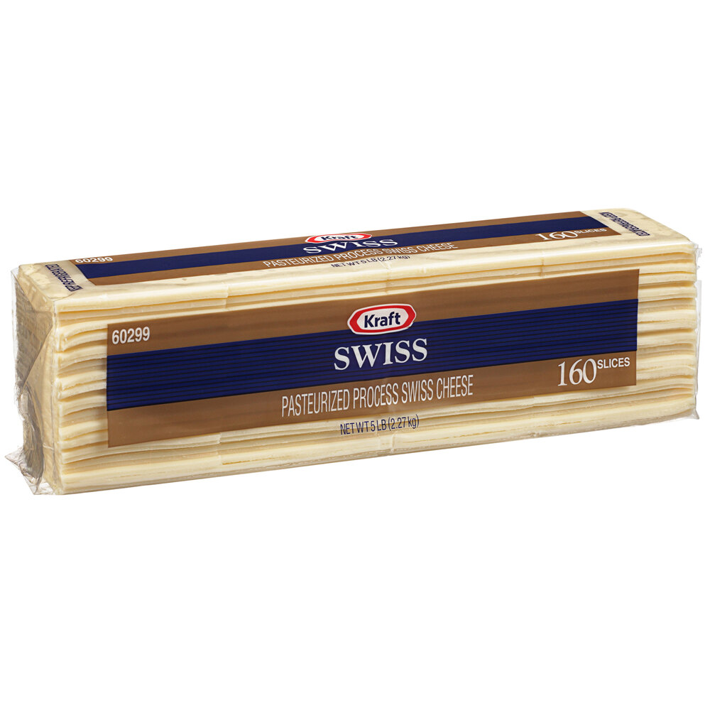 Kraft Sliced 160Slice Swiss Cheese 5 lb. 4/Case