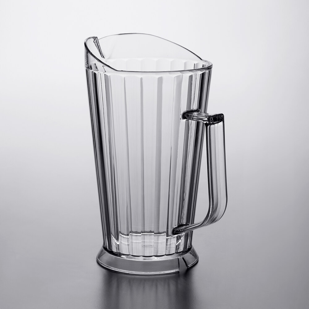 Polycarbonate Plastic Tapered Style Restaurant Water Pitcher 60-Ounce Clear