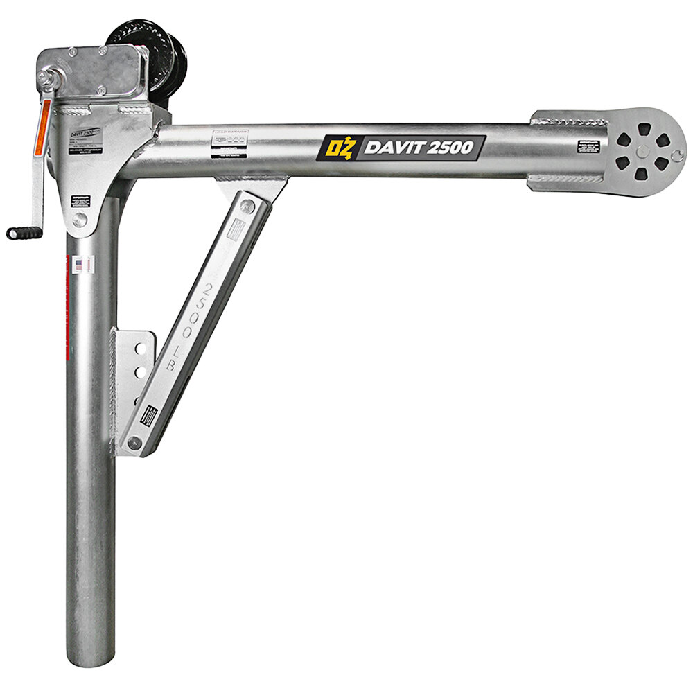 OZ Lifting Products Steel Davit Crane with Manual Winch OZ2500DAV 2500 lb. Capacity
