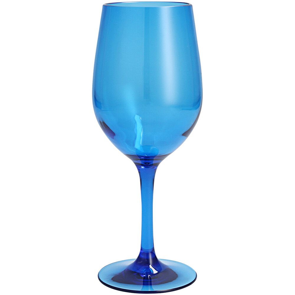 Fortessa Outside 12 oz. Blue Tritan™ Plastic White Wine Glass 24/Case