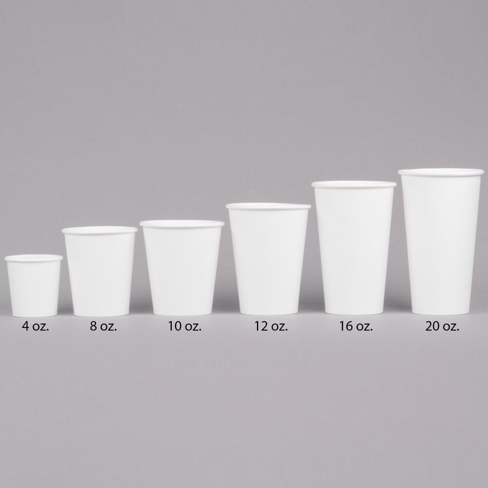 16oz Paper Coffee Cups - Disposable White Hot Cups for Coffee, Tea or —  thatpaperstore