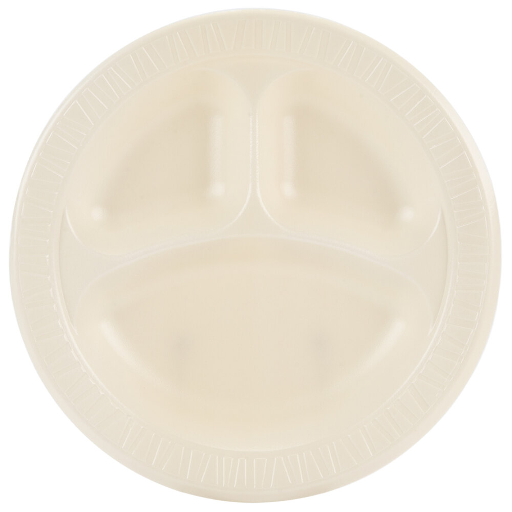 Dart 10CPHQR Quiet Classic 10 1/4" 3 Compartment Honey Laminated Round