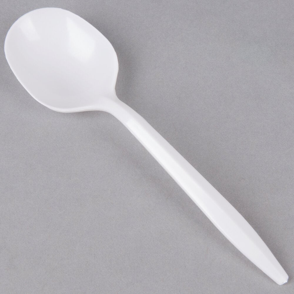 Medium Heavy Weight Polystyrene Case of 1,000 Daxwell Plastic Soup Spoons 5 9/16 A10003262 Black 