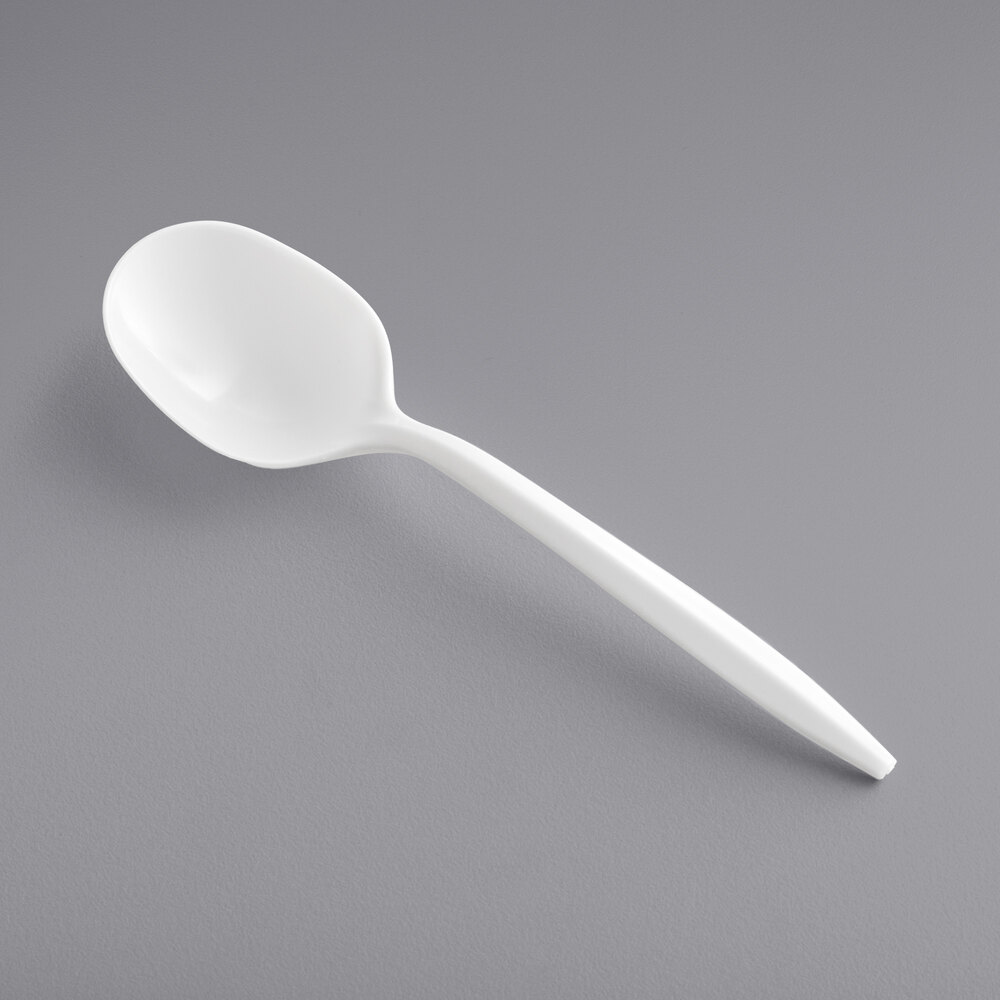 Bulk White Plastic Soup Spoons staurantStore